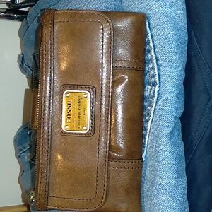 Fossil long live vintage brown leather wallet